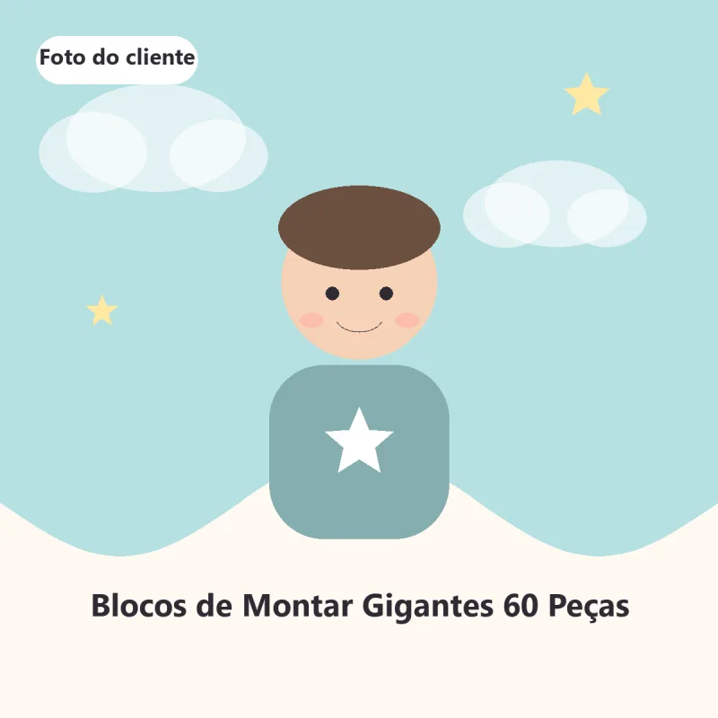 Foto enviada por Juliana R. do produto Blocos de Montar Gigantes 60 Peças