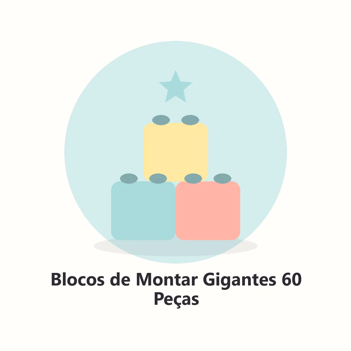 Blocos de montar gigantes coloridos com balde organizador