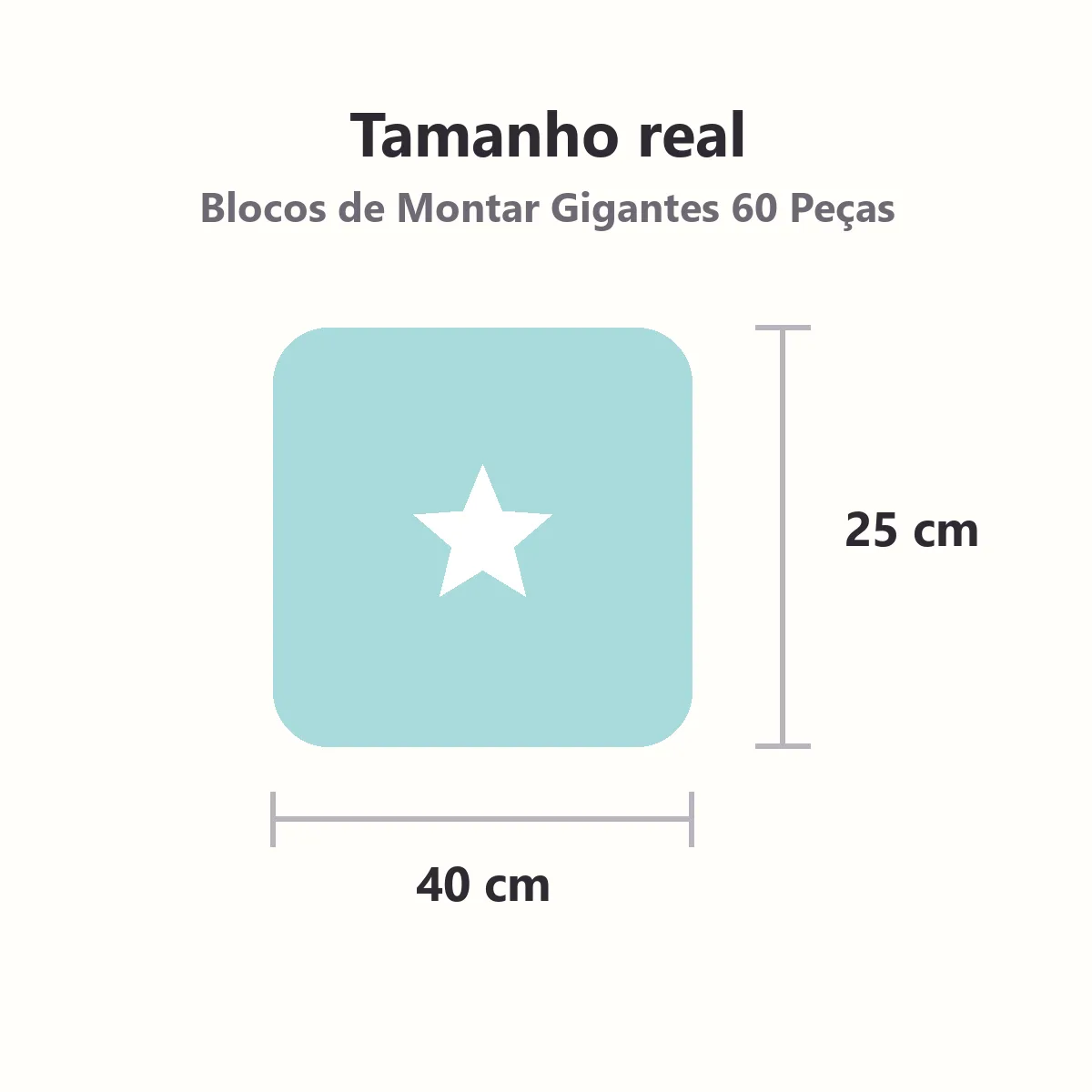 Bloco gigante ao lado da mão de uma criança para mostrar o tamanho