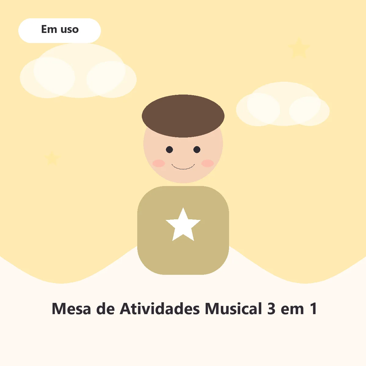Bebê em pé brincando na mesa de atividades
