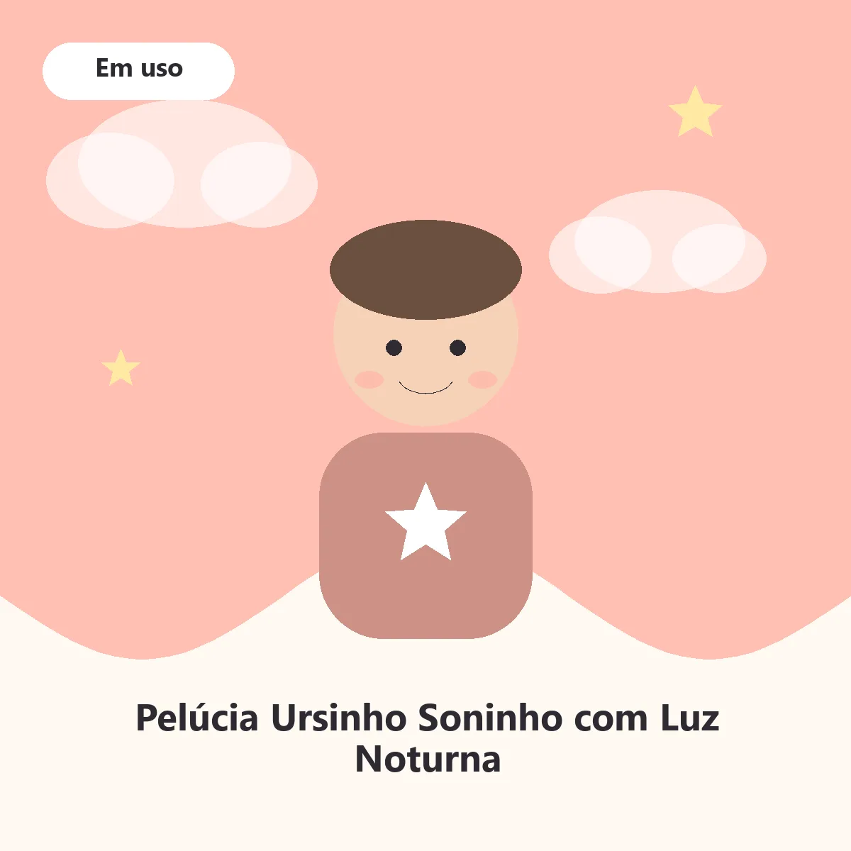 Ursinho Soninho com a luz acesa no quarto do bebê