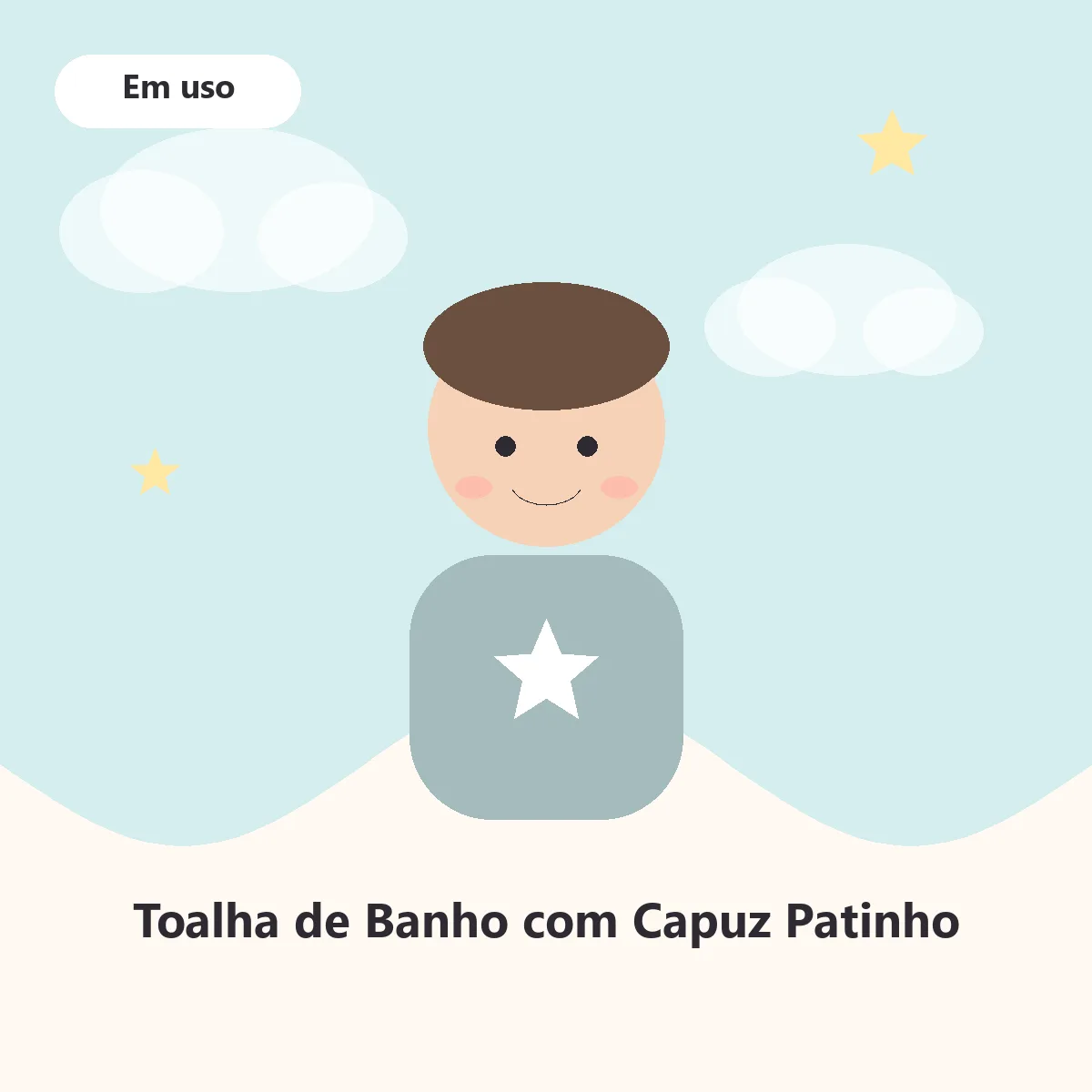 Bebê enrolado na toalha de patinho após o banho